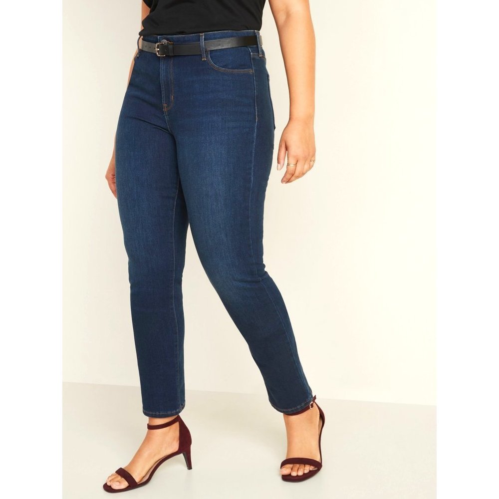 OLD NAVY Blue Power Straight High Rise Jeans